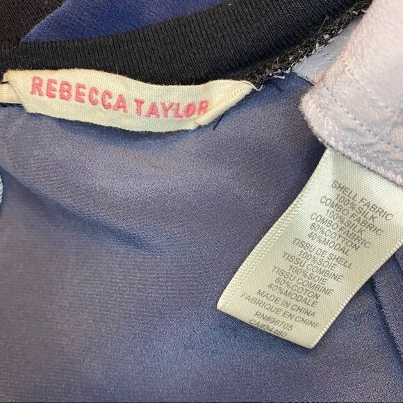 Rebecca Taylor Color block 100% Silk Blouse - Picture 9 of 9